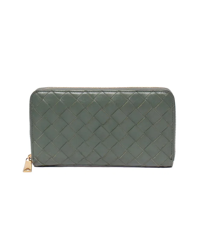 Bottega Veneta Zip Around Wallet Intrecciato in Woven leather from The Reluxe