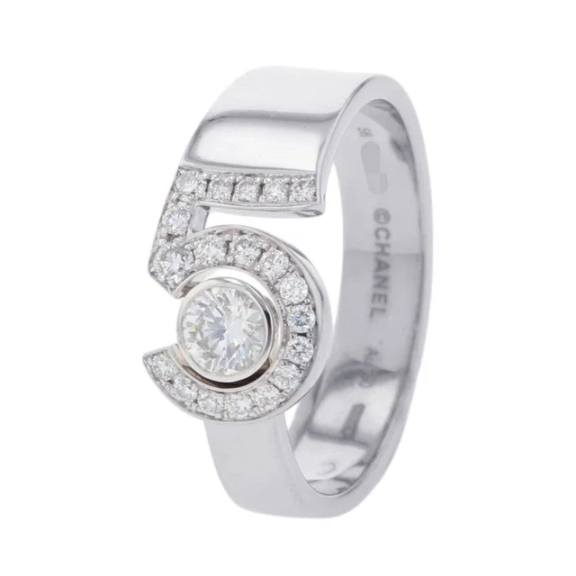 Eternal CHANEL No.5 Diamond Ring Size 56/#16J12002 18K White Gold in White from GALLERY RARE