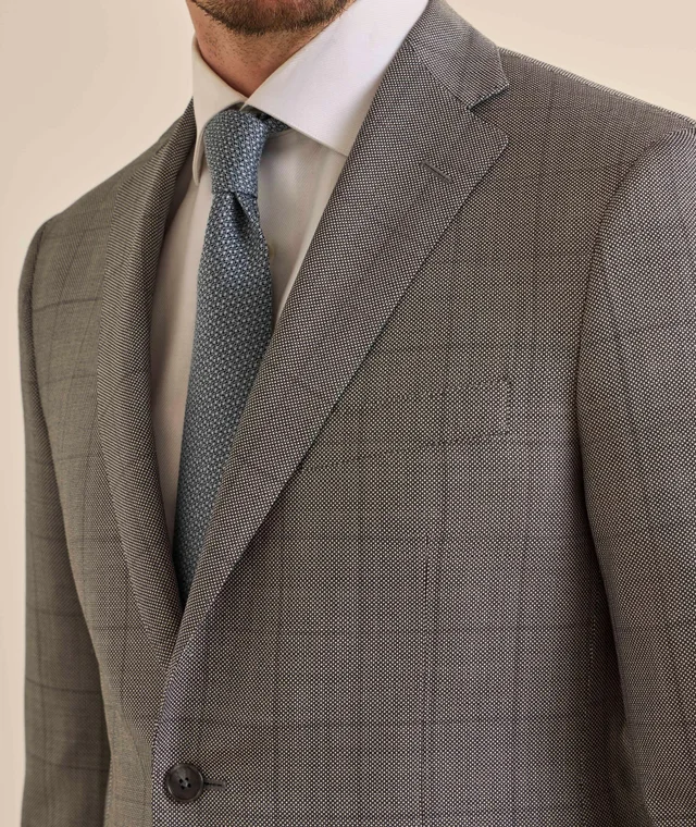 Samuelsohn Cosmo Birdseye Windowpane Wool Suit in Mid Grey, photo 4 of 4 from Harry Rosen