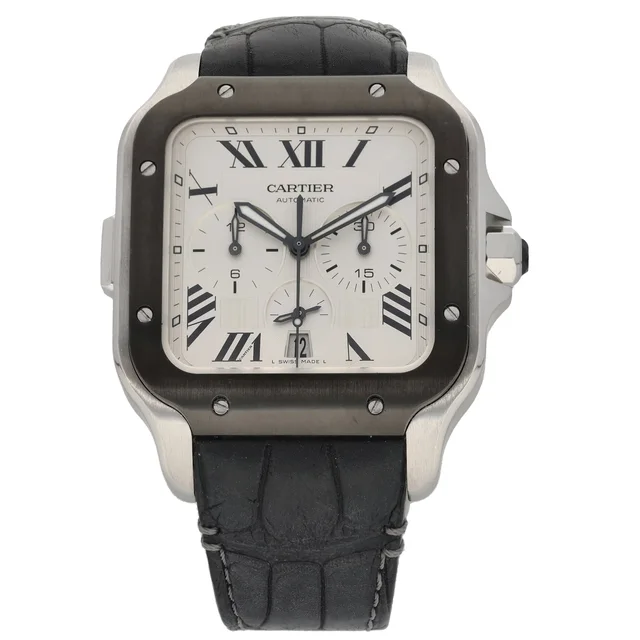 Santos De Cartier WSSA0017 43mm Stainless Steel Watch in Leather from H&T