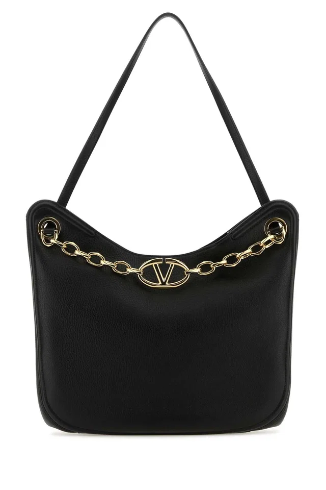 Valentino Garavani Shoulder Bag — Black in Black Calfskin from HEWI