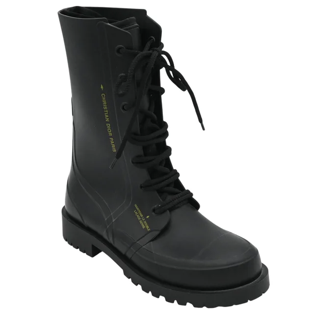 Dior Diorcamp Black Rubber Lace Boots in Black from Clotheshorse Anonymous