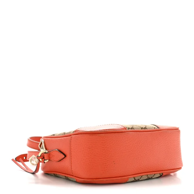Gucci Monogram Dollar Calfskin Mini Bree Messenger Bag Beige Ebony Sun Orange in Beige Calfskin from FASHIONPHILE, photo 4 of 13