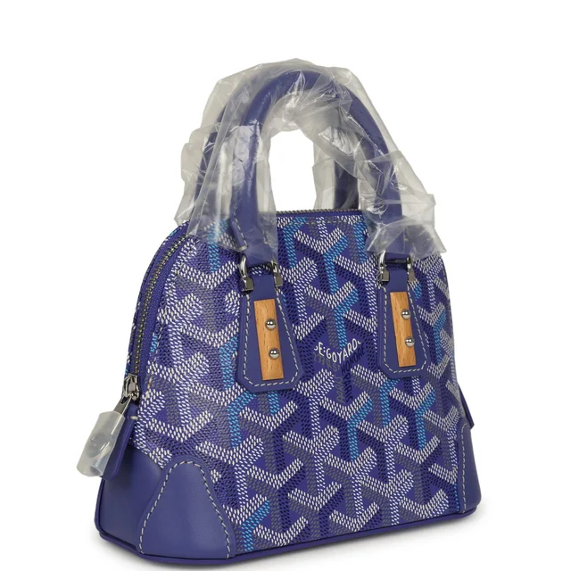 Goyard Goyardine Canvas Blueberry Purple Vendome Nano Bag Palladium Hardware in Purple Canvas from Madison Avenue Couture, photo 2 of 2