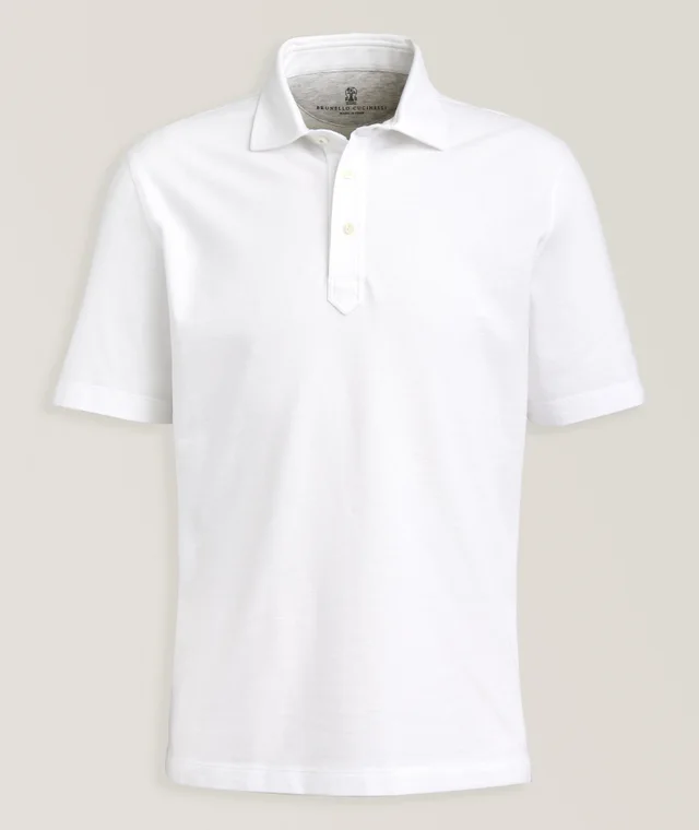 Brunello Cucinelli Cotton Jersey Polo in White Cotton & Cotton Blends from Harry Rosen, photo 1 of 1