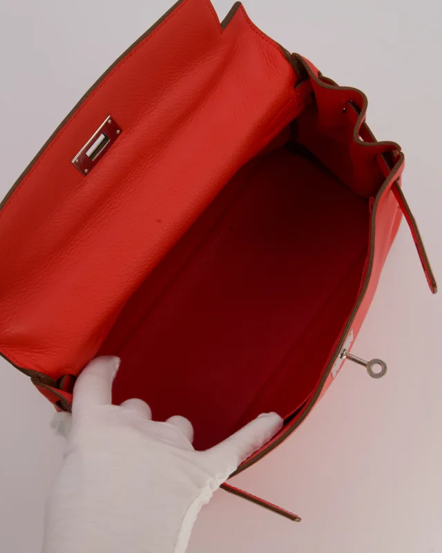 Hermès Kelly 28 Retourne Bag in Pink Togo leather from Sellier, photo 14 of 20