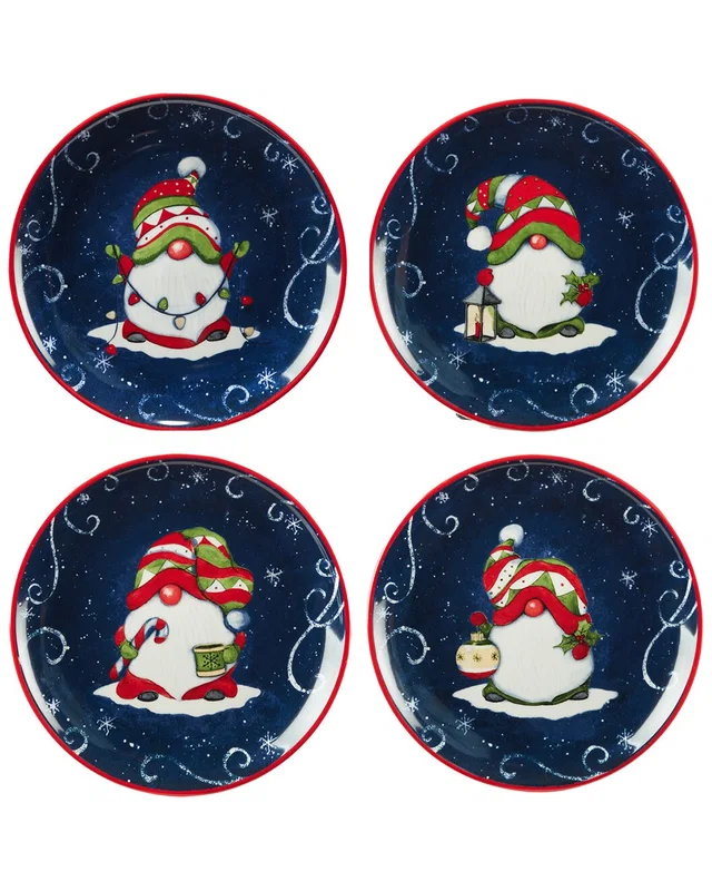 Certified International Holiday Magic Gnomes Set of 4 Dessert Plates, image 1 of 1 from Rue La La