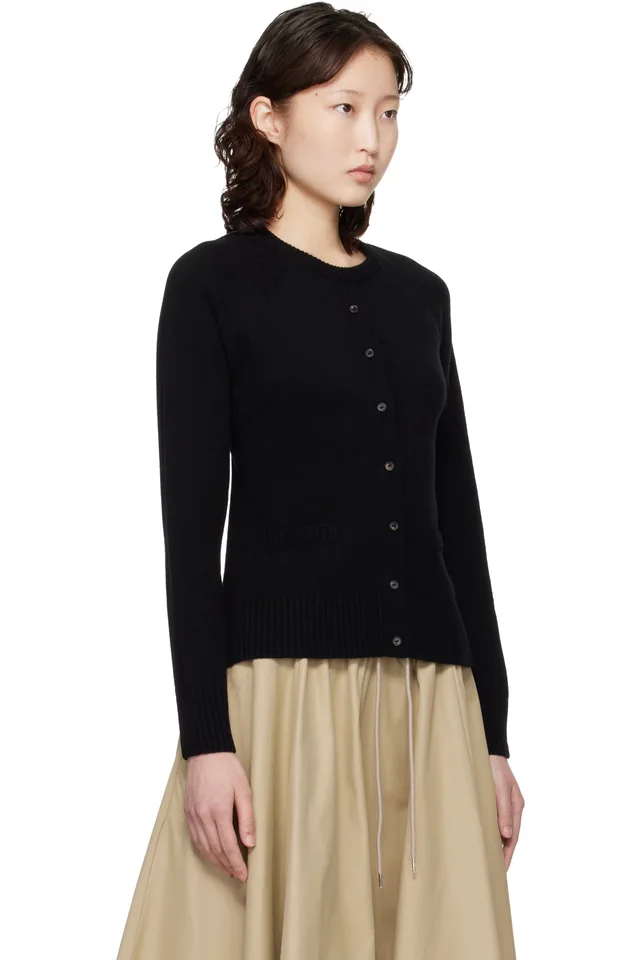 Cordera Black Merino Wool Open-Back Cardigan, photo 2 of 4 from SSENSE