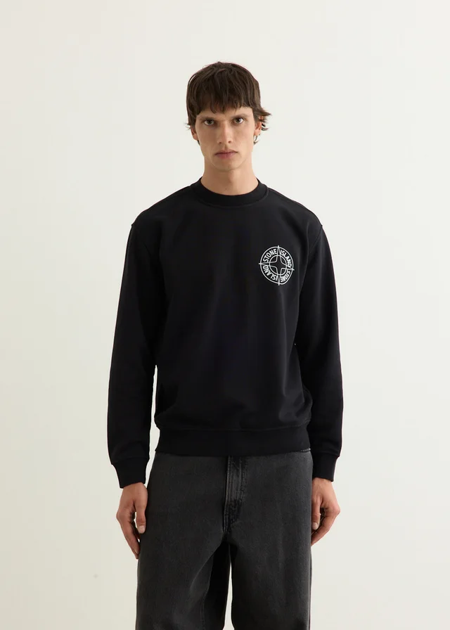 Stone Island Outline Compass Oversized Sweatshirt in Black from Incu, photo 1 of 1