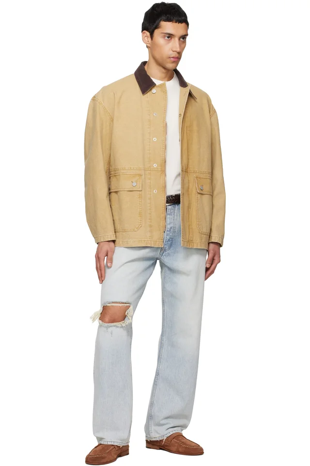 TONYWACK Beige Garment Washed Barn Jacket, photo 4 of 4 from SSENSE