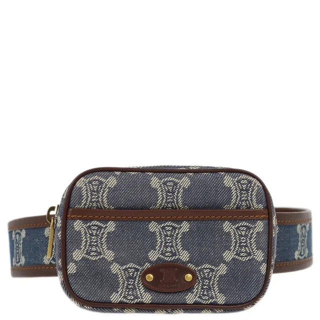 Celine Blue Denim Macadam Belt Bum Bag in Blue Denim from AMORE Vintage Tokyo