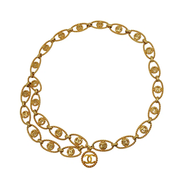 Chanel Vintage Chain Belt Cocomark Gold Accessory 25 in Gold from Luxury Promise