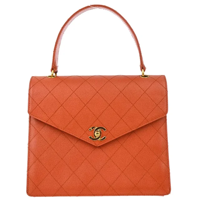 Chanel 1997-1999 Orange Caviar Handbag in Orange Caviar leather from AMORE Vintage Tokyo