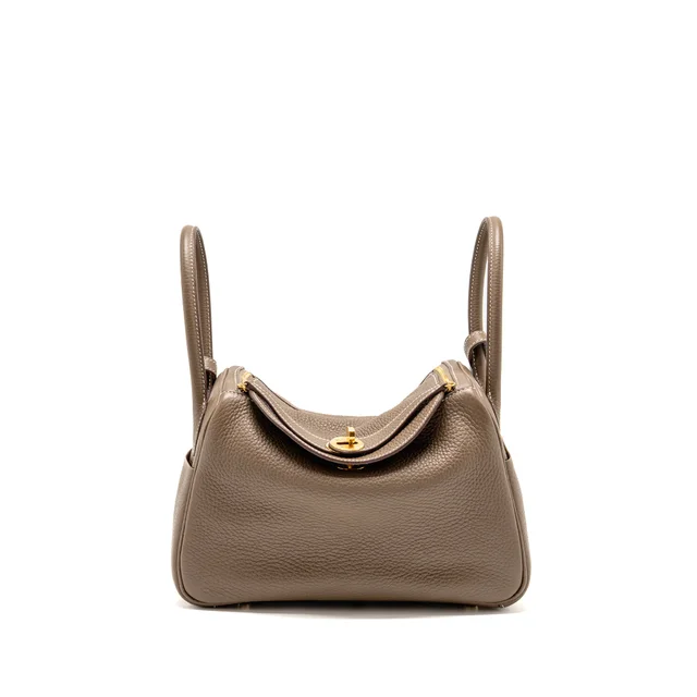 Hermès Lindy 26 Clemence etoupe GHW Stamp U in Taupe Clemence leather from EMIER