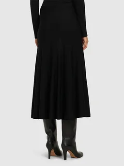 Khaite Circle Skirt in 99% Wool, 1% Polyamide, photo 3 of 5 from LUISAVIAROMA