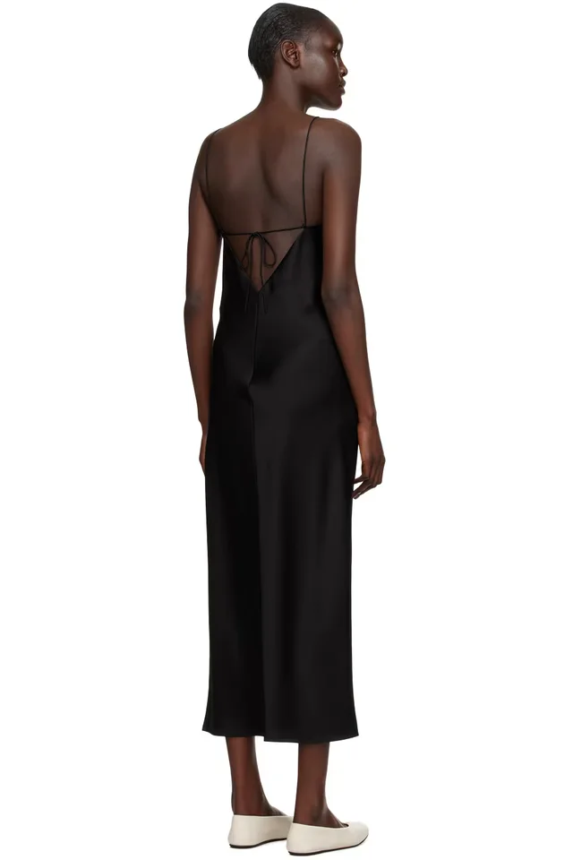 Filippa K Black Slip Maxi Dress, photo 3 of 4 from SSENSE