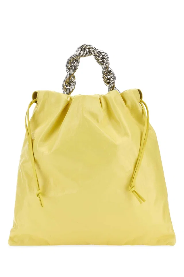 Jil Sander Mano Bucket Bag — Yellow in Yellow Lambskin from HEWI