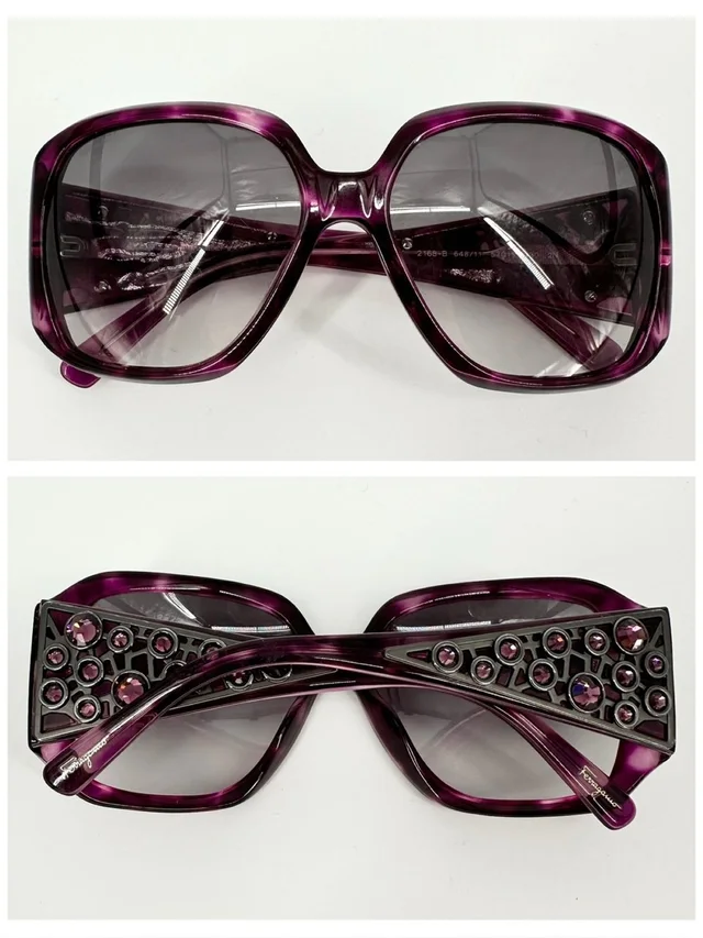 Ferragamo 2168-B Sunglasses Swarovski Stones Purple in purple from Poshmark
