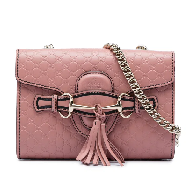 Pink Gucci Mini Microguccissima Emily Crossbody in Pink Leather from Designer Revival