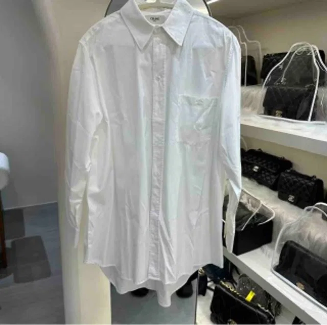 Celine white long-sleeved shirt in White from Luxury Promise