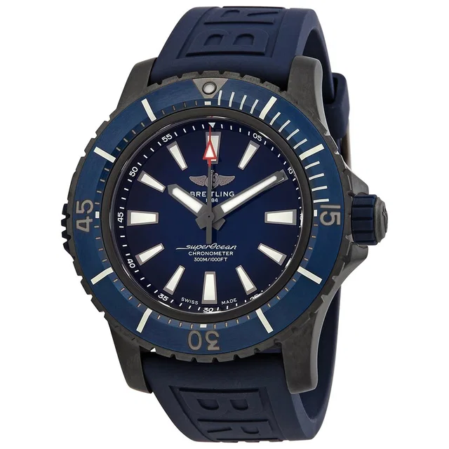 Breitling Superocean 48 Automatic Chronometer Blue Dial Mens Watch V17369161C1S1 in blue|black from Jomashop.com