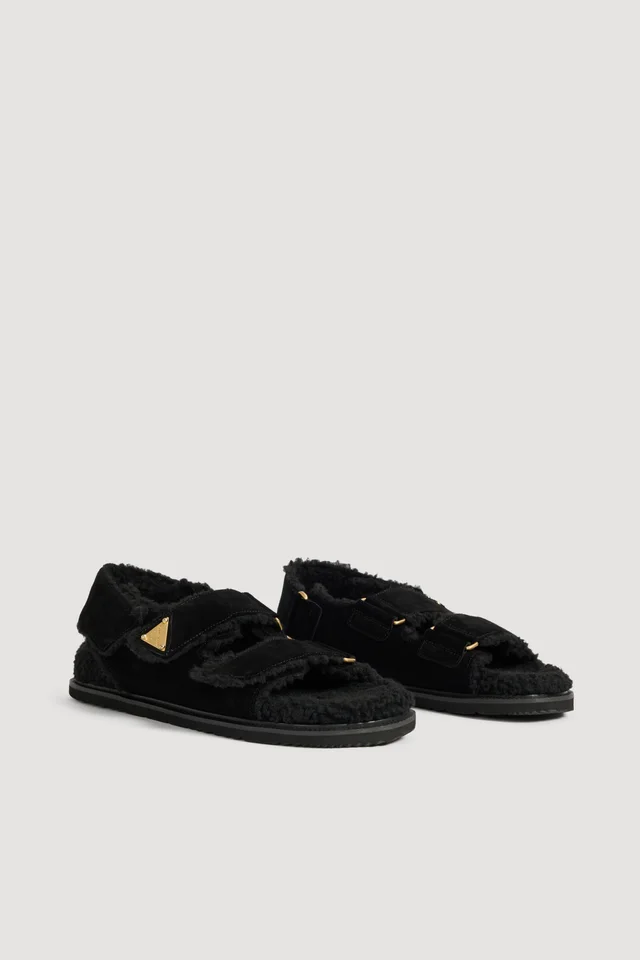 Athletica Fluffy Strap Sandal in Black from Aje, photo 1 of 1