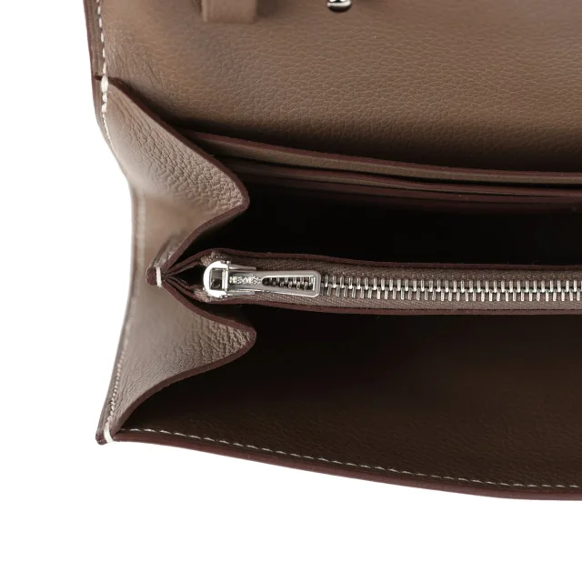 Hermès Constance Wallet To Go Etoupe Evercolor Palladium Hardware in Taupe Leather from Madison Avenue Couture, photo 9 of 10