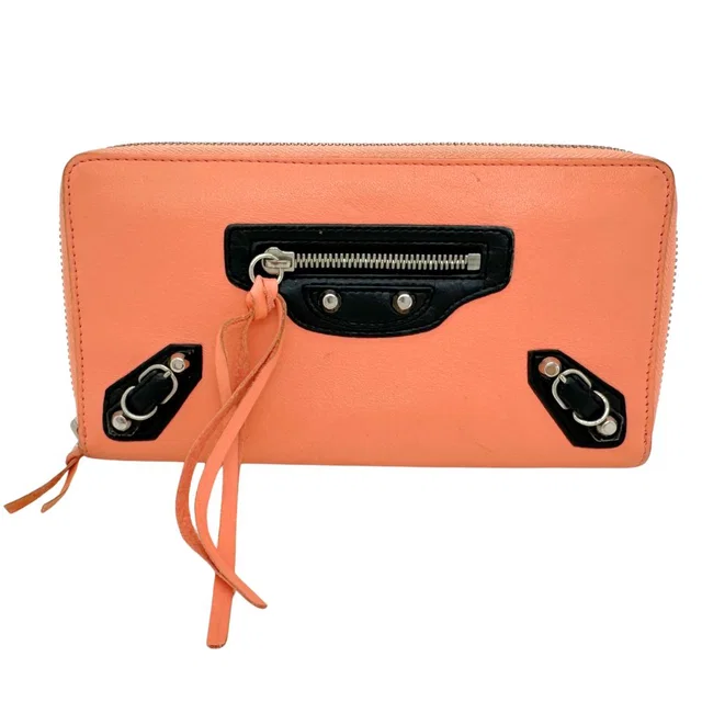 Balenciaga Round Zip Long Wallet Leather in Leather from LuxUness