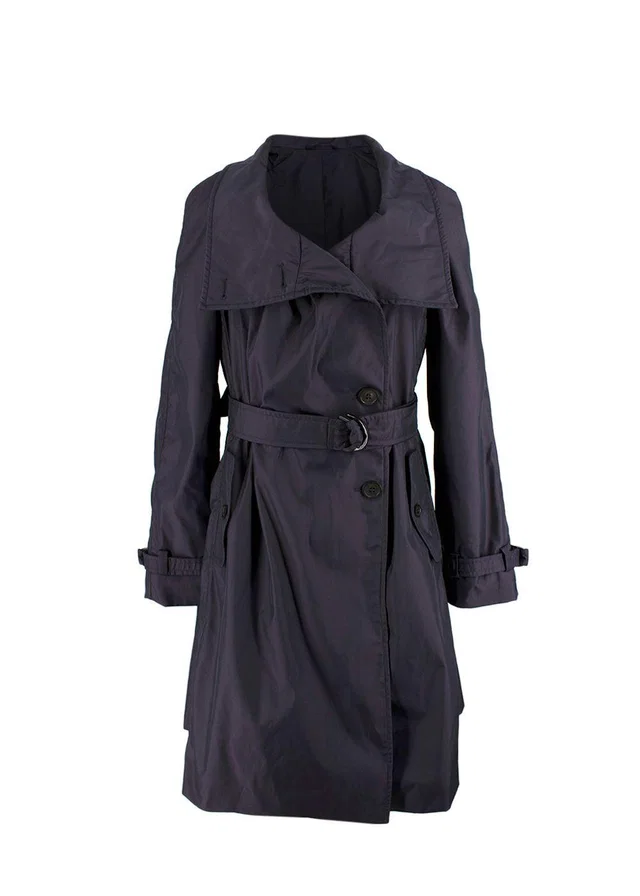 Giorgio Armani Collezioni Dark Purple Water Resistant Trench Coat in Purple from HEWI