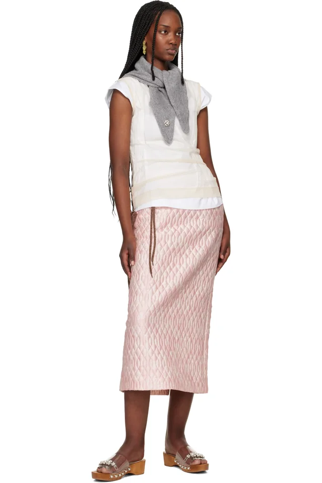 Simone Rocha Gray Embellished Cashmere Neckerchief Scarf, photo 3 of 3 from SSENSE