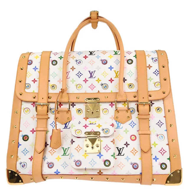 Louis Vuitton White Eye Love Monogram Sac Gigantic Handbag M92057 in White Canvas from AMORE Vintage Tokyo