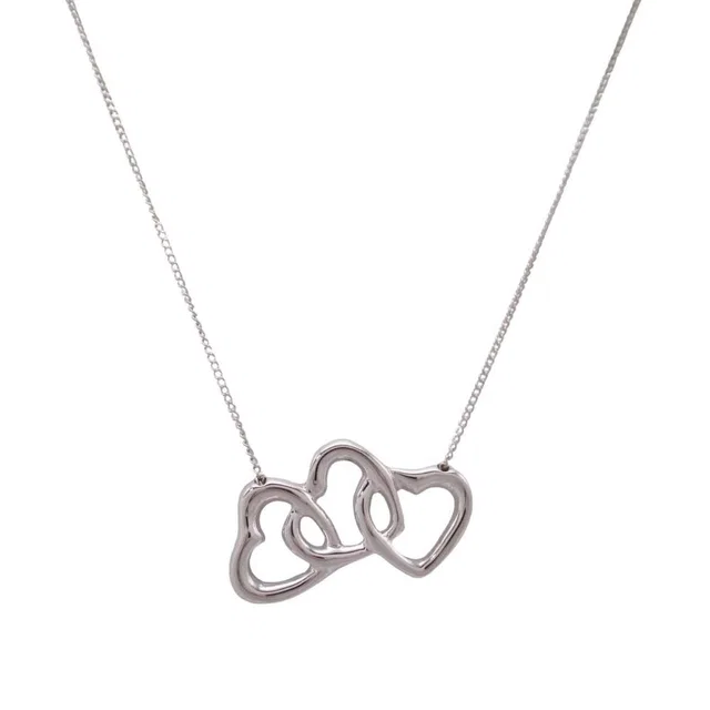 Tiffany & Co. Triple Open Heart Necklace Silver in Silver from The Reluxe