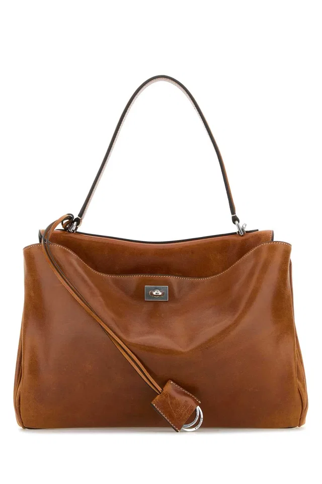 Balenciaga Leather Shoulder Bag — Brown in Brown Leather from HEWI