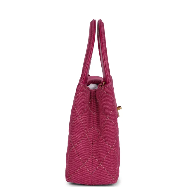 Chanel Small Kelly Shopper Pink Washed Denim Brushed Gold Hardware in Pink Denim from Madison Avenue Couture, photo 2 of 2