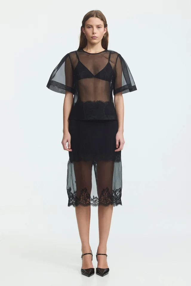 AJE Hush Short Sleeve Top in Black from Aje, photo 1 of 1
