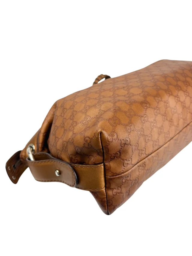 Gucci Embossed Monogram Bamboo Tote in Copper Leather from Season 2 Consign, photo 1 of 1