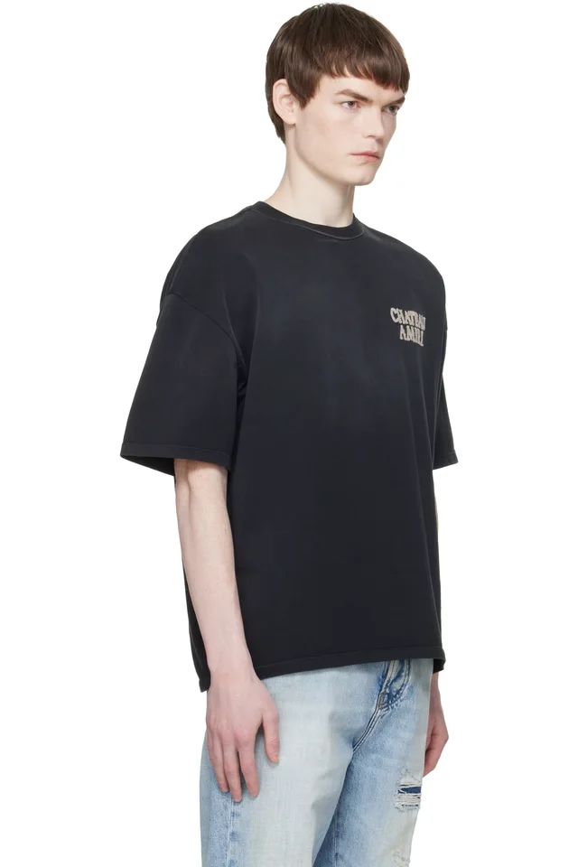 Black 'Chateau Amiri' Oversized T-shirt, photo 2 of 4 from SSENSE