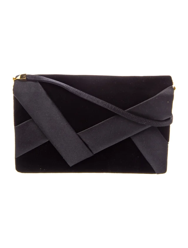 Judith Leiber Velvet Clutch in black Velvet from The RealReal