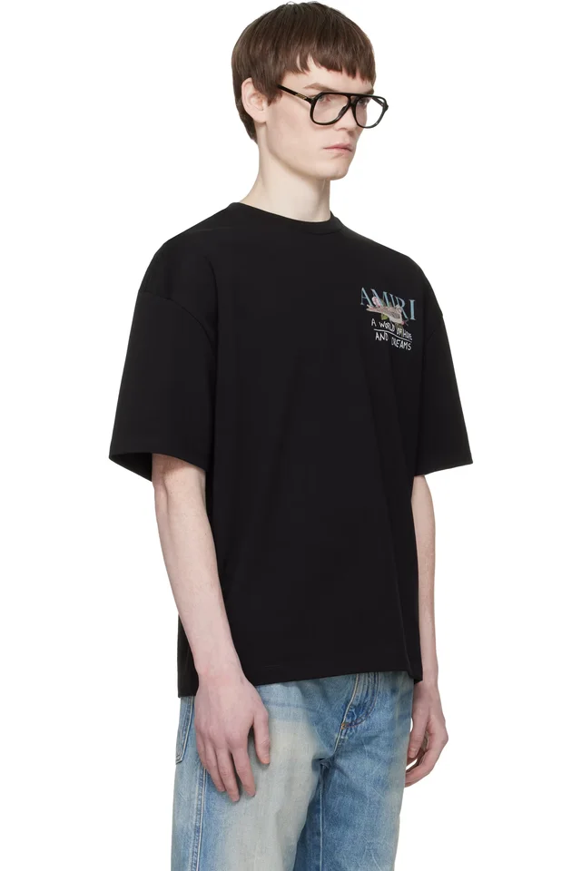 AMIRI Black 'Hope And Dreams' T-shirt, photo 2 of 4 from SSENSE