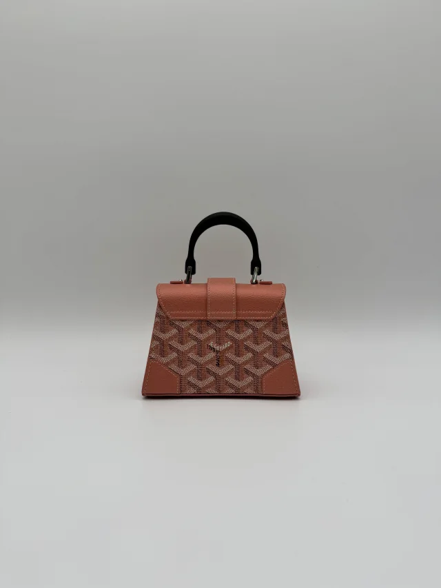 Goyard Saïgon Structuré Nano Multicoloured Pink Metallic Goyardine Palladium Hardware in Pink from Luxury Promise, photo 3 of 11