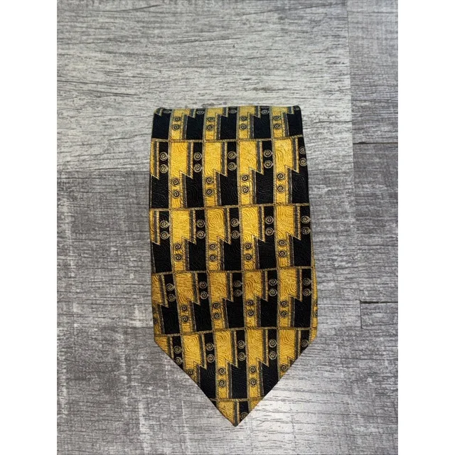 Mulberry Vintage Silk Tie in yellow|black Silk from Poshmark