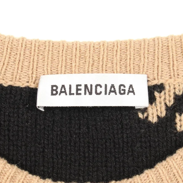 Balenciaga Allover Logo Wool Knit Top in Wool from LuxUness, photo 2 of 2