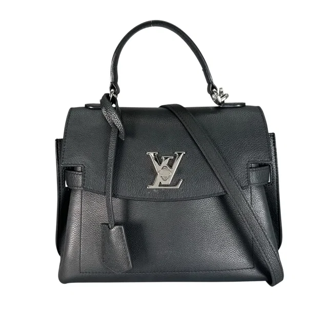 Louis Vuitton Lockme Eva BB Handbag Leather Navy 2-Way in Navy Leather from The Reluxe