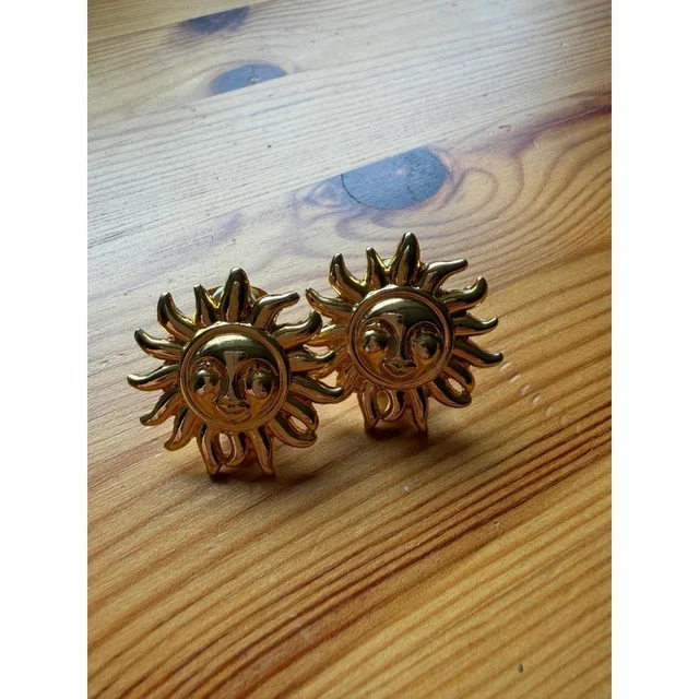 Versace Women's Earrings - Gold in gold from Depop, photo 1 of 1