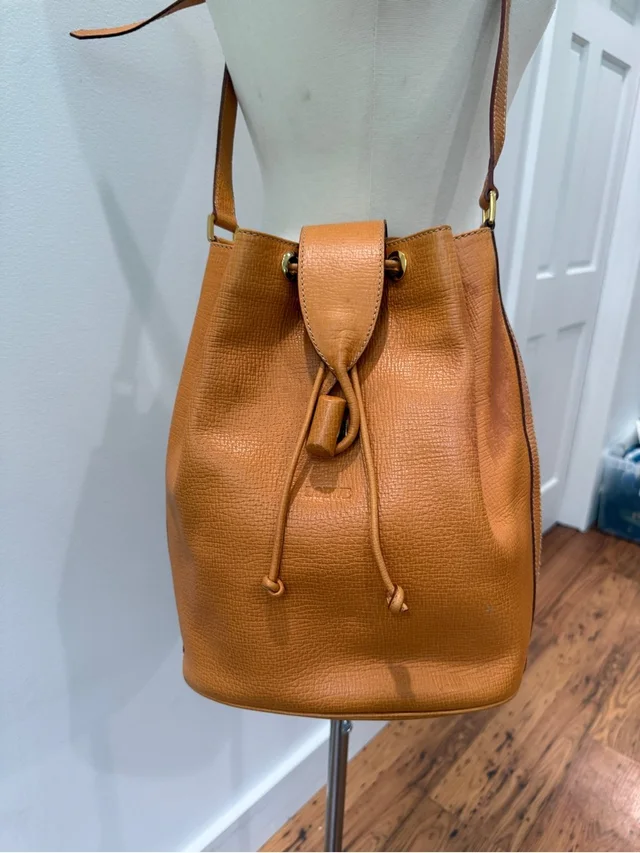 Loewe Vintage Leather Drawstring Bucket Shoulder Bag Authentic Coa Project in brown|neutral Leather from Poshmark