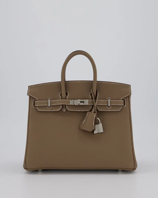 Hermès Birkin 25 Retourne Bag in Taupe Togo leather from Sellier