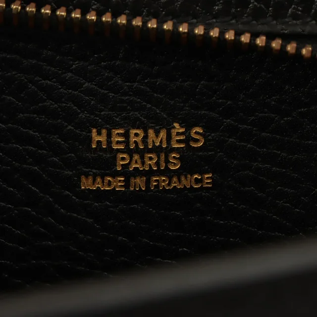 Hermès 1994 Airport 45 Black/Natural in Black from VINTAGE QOO TOKYO, photo 6 of 16