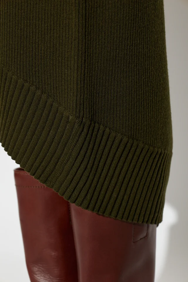 Victoria Beckham Ribbed Asymmetric Knitted Skirt, photo 4 of 4 from SENSER