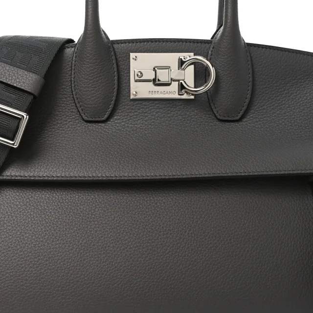 Ferragamo Medium Studio Soft Bag Grey in Grey Calfskin from FASHIONPHILE, photo 8 of 10