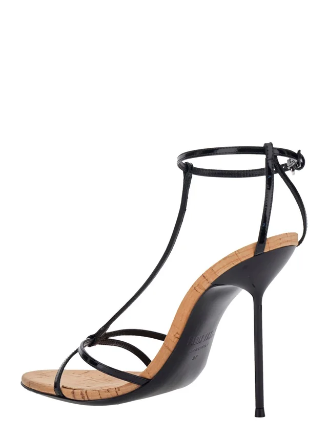 PARIS TEXAS 'Lidia' Black High Heel Sandals with Adjustable Strap in Leather Women in Black 100% Calf, photo 6 of 8 from Gaudenzi Boutique
